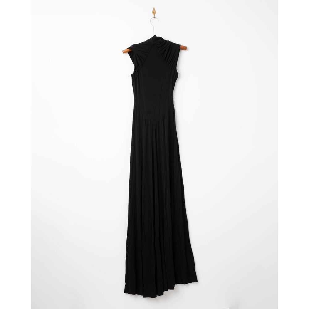 Alberta Ferretti Jersey High Neck Gown in Black - Picture 8 of 13